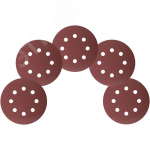 Круги шлифовальные с отверстиями (липучка), алюминий-оксидные, 125 мм, 5 шт Р 150 гибкая -14А - фото 5