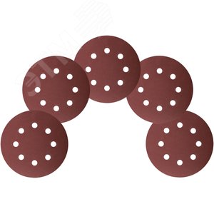 Круги шлифовальные с отверстиями (липучка), алюминий-оксидные, 125 мм, 5 шт Р 180 гибкая -14А - фото 5
