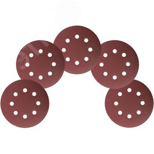 Круги шлифовальные с отверстиями (липучка), алюминий-оксидные, 125 мм, 5 шт Р 320 гибкая -14А - фото 5