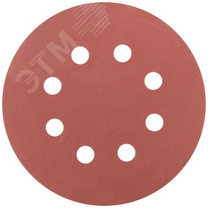 Изображение товара Круги шлифовальные с отверстиями (липучка), алюминий-оксидные, 125 мм, 5 шт Р 400 гибкая -14А (упак)