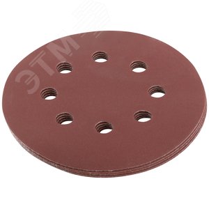 Круги шлифовальные с отверстиями (липучка), алюминий-оксидные, 125 мм, 5 шт Р 400 гибкая -14А - фото 2