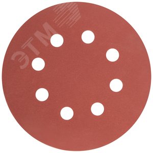 Круги шлифовальные с отверстиями (липучка), алюминий-оксидные, 125 мм, 5 шт Р 600 гибкая -14А - фото 1