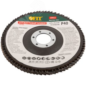 Круг лепестковый торцевой кальцинированный, 125 мм Р 40 - фото 2