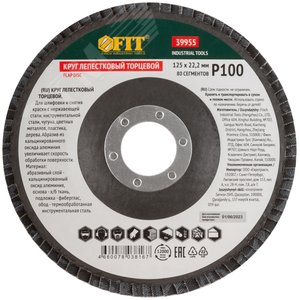 Круг лепестковый торцевой кальцинированный, 125 мм Р 100 - фото 3