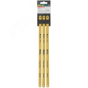 Полотна ножовочные по металлу односторонние 300   мм, набор 6 шт на подвесе (18ТPI+24ТPI+32ТPI) - фото 3