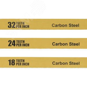 Полотна ножовочные по металлу односторонние 300   мм, набор 6 шт на подвесе (18ТPI+24ТPI+32ТPI) - фото 5