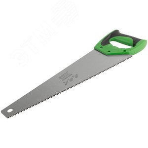 Ножовка по дереву, крупный каленый зуб 5 TPI, 2D заточка, пластиковая прорезиненная ручка 450 мм - фото 2
