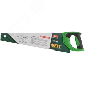 Ножовка по дереву, крупный каленый зуб 5 TPI, 2D заточка, пластиковая прорезиненная ручка 450 мм - фото 3