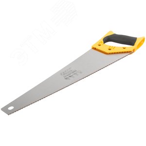 Ножовка по дереву, средний каленый зуб 7 ТPI, 2D заточка, пластиковая прорезиненная ручка 450 мм - фото 2