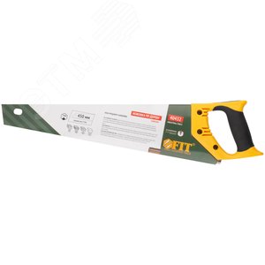 Ножовка по дереву, средний каленый зуб 7 ТPI, 2D заточка, пластиковая прорезиненная ручка 450 мм - фото 3