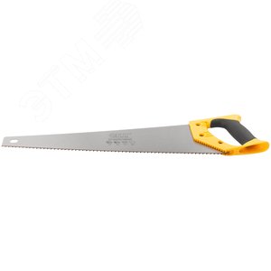 Ножовка по дереву, средний каленый зуб 7 ТPI, 2D заточка, пластиковая прорезиненная ручка 450 мм - фото 5