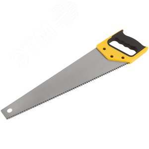 Ножовка по дереву, средний каленый зуб 7 ТPI, 3D заточка, пласт.прорезиненная ручка, Профи 450 мм - фото 2