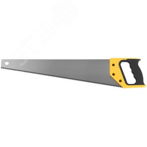 Ножовка по дереву, средний каленый зуб 7 ТPI, 3D заточка, пласт.прорезиненная ручка, Профи 500 мм - фото 1