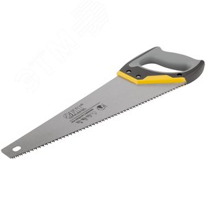 Ножовка по дереву, средний каленый зуб 7 ТPI, 3D заточка, 3К пласт.прорезиненная ручка, Профи 400 мм - фото 2