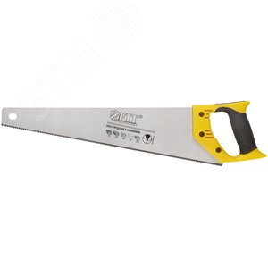 Изображение товара Ножовка по дереву, мелкий каленый зуб 13 ТPI, 3D заточка, пласт.прорезиненная ручка, Профи 450 мм (шт)