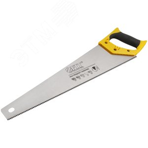 Ножовка по дереву, мелкий каленый зуб 13 ТPI, 3D заточка, пласт.прорезиненная ручка, Профи 450 мм - фото 2