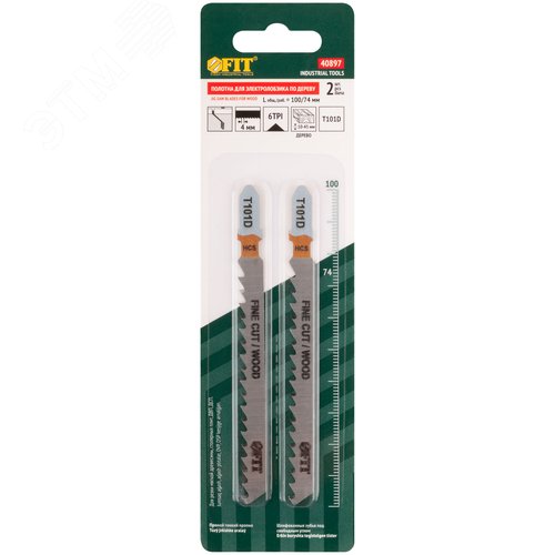 Полотна по дереву, HCS, шлифованные под свободным углом зубья, 100/74/4 мм (T101D), 2 шт. - фото 3