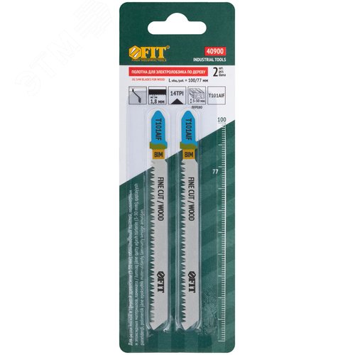 Полотна по дереву, Bimetal, остроконечные зубья, 100/77/1,8 мм, T101AIF, 2 шт. - фото 3