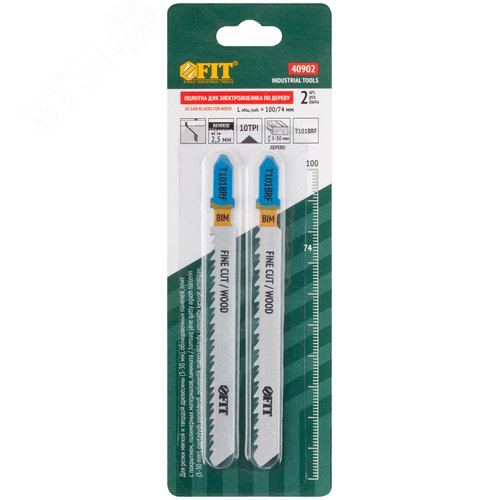 Полотна по дереву, Bimetal, шлифованные под свободным углом, реверс. зубья, 100/74/2,5 мм (T101BRF), 2 шт. - фото 3