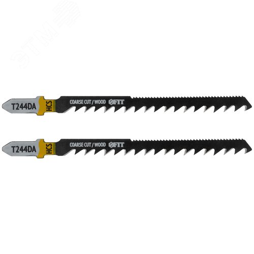 Полотна по дереву двусторонние, HCS, шлифованные под свободным углом зубья, 100/75 мм, T244DA, 2 шт. - фото 1