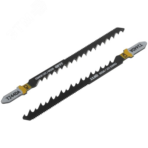 Полотна по дереву двусторонние, HCS, шлифованные под свободным углом зубья, 100/75 мм, T244DA, 2 шт. - фото 2