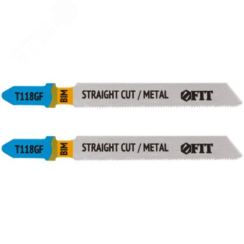 Полотна по металлу, Bimetal, фрезерованные, волнистые зубья, 76/51/0,8 мм (T118GF), 2 шт. - фото 1