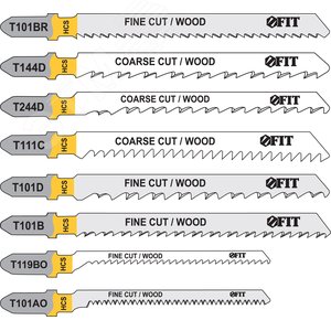 Набор полотен для электролобзика 10 шт(T101D, T111Cx2, T101B, T119BO, T144Dx2, T244D, T101AO, T101BR) - фото 1