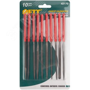 Надфили узкие ПВХ ручка 3х140 мм, 10 шт - фото 2