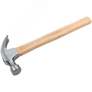 Молоток-гвоздодер, деревянная ручка 27 мм, 450 гр 44627 FIT - 2