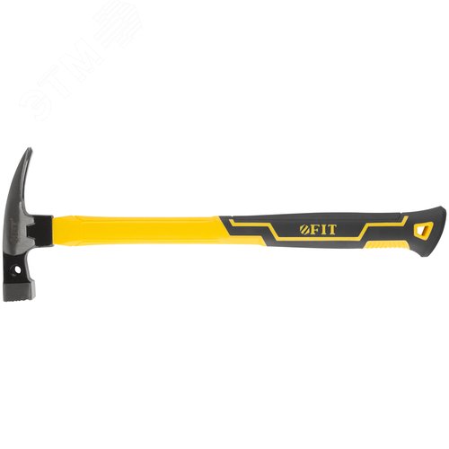 Молоток-гвоздодер, фиберглассовая усиленная удлиненная ручка, дополн. гвоздодер, 27 мм, 370 гр. - фото 1