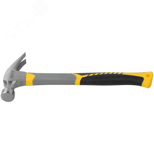 Молоток-гвоздодер, фиброглассовая усиленная 3-х цветная ручка, Профи 29 мм, 450 гр - фото 4