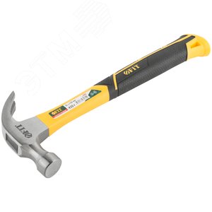 Молоток-гвоздодер, фиброглассовая усиленная ручка, Профи 28 мм, 450 гр. - фото 2