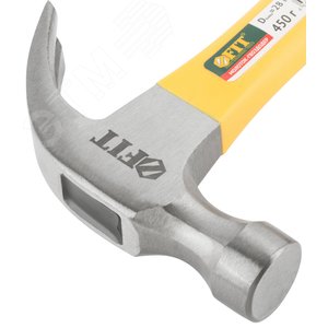 Молоток-гвоздодер, фиброглассовая усиленная ручка, Профи 28 мм, 450 гр. - фото 4