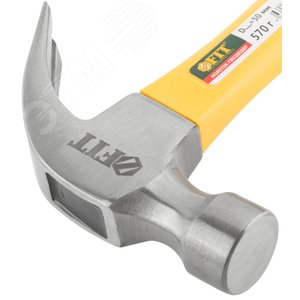 Молоток-гвоздодер, фиброглассовая усиленная ручка, Профи 30 мм, 570 гр. - фото 4