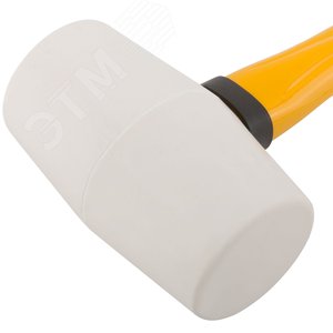 Киянка резиновая белая, фиберглассовая ручка 45 мм (230 гр) - фото 4