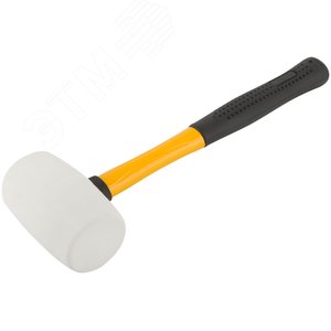 Киянка резиновая белая, фиберглассовая ручка 60 мм (450 гр) - фото 2