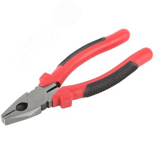 Плоскогубцы комбинированные ''Стандарт'' красно-черные пластиковые ручки, полированная сталь 180 мм - фото 2