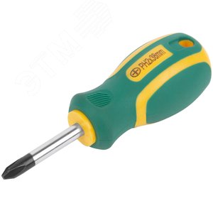 Отвертка ''Контур'', CrV сталь, прорезиненная ручка 6х38 мм РН2 - фото 2