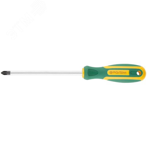 Отвертка ''Контур'', CrV сталь, прорезиненная ручка 8х150 мм РН3 - фото 1