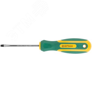 Отвертка ''Контур'', CrV сталь, прорезиненная ручка 4х75 мм SL - фото 1