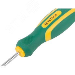 Отвертка ''Контур'', CrV сталь, прорезиненная ручка 4х75 мм SL - фото 4