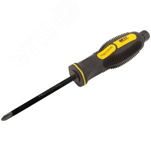 Отверткa ударная, сталь S2, шестигран.жало, боек под ключ, прорезиненная ручка, Профи 6х100 мм PH2 - фото 2