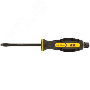 Отверткa ударная, сталь S2, шестигран.жало, боек под ключ, прорезиненная ручка, Профи 6х100 мм SL - фото 1