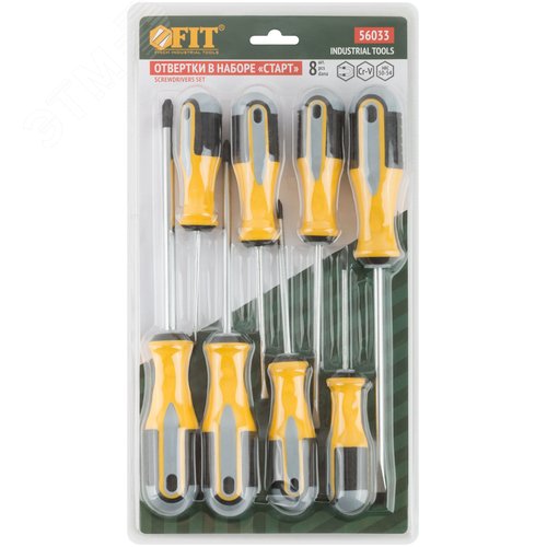 Изображение товара Отвертки ''Старт'' CrV сталь прорезиненные ручки магнитный наконечник набор 8 шт (шт)