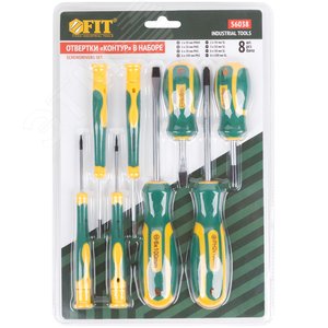 Отвертки ''Контур'', CrV сталь, прорезиненные ручки, 4 шт. + отвертки для точных работ 4 шт., блистер, набор 8 шт. - фото 3