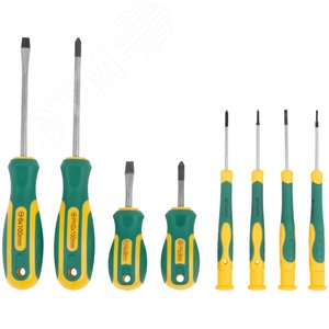 Отвертки ''Контур'', CrV сталь, прорезиненные ручки, 4 шт. + отвертки для точных работ 4 шт., блистер, набор 8 шт. - фото 5