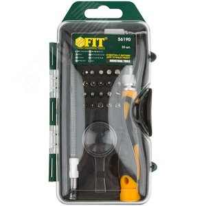 Отвертка с битами для точных работ, 30 CrV бит, гибкий переходник 190 мм, лупа, в пластиковом футляре - фото 2