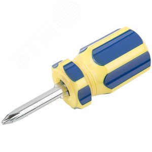 Отвертка с переставным жалом ''коротыш'', CrV сталь, сине-желтая пластиковая ручка 6х32 мм PH2/SL6 - фото 2