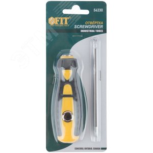 Отвертка с переставным жалом Профи, прямая и Т-обр., CrV сталь, прорезин.ручка, 6х130 мм РН2/SL6 - фото 3