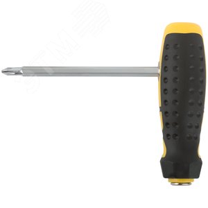 Отвертка с переставным жалом Профи, прямая и Т-обр., CrV сталь, прорезин.ручка, 6х130 мм РН2/SL6 - фото 6